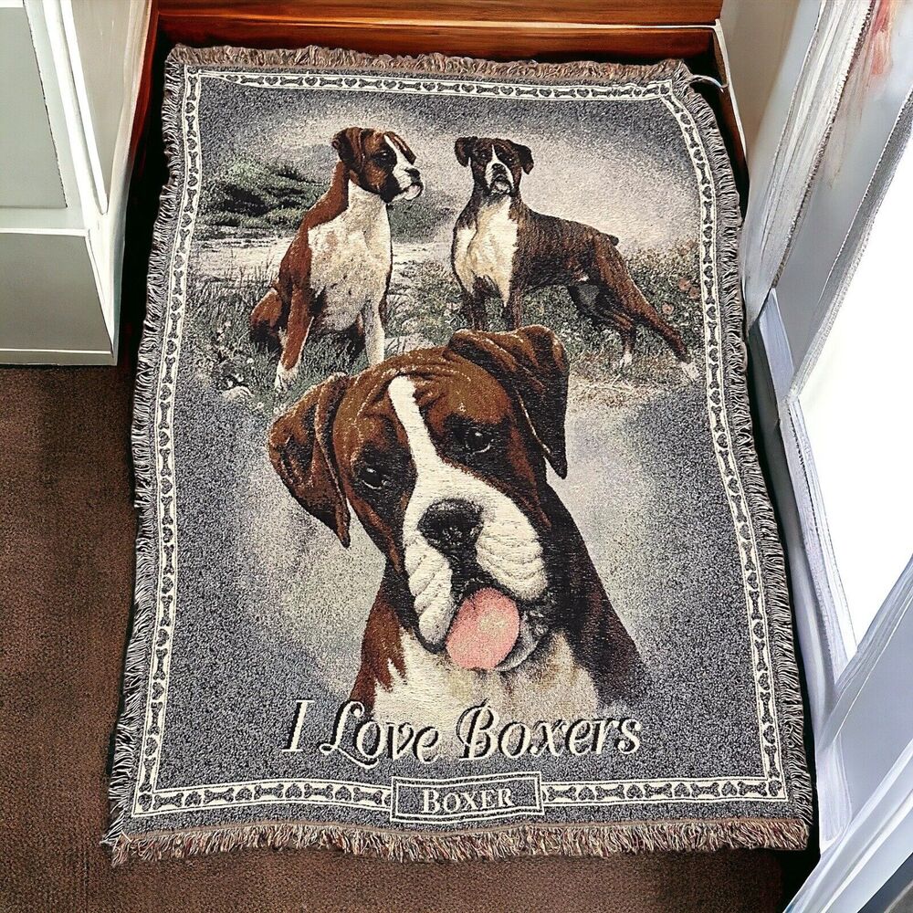 The Danbury I Love Boxers Multicolor Tapestry Fringe Throw Blanket Wall Hanging